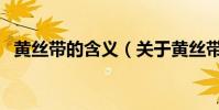 黃絲帶的含義(關于黃絲帶的含義的介紹)