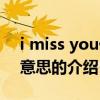 i miss you什么意思（關于i miss you什么意思的介紹）
