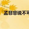 孟非非說不可（關于孟非非說不可的介紹）