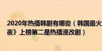 2020年熱播韓劇有哪些(韓國最火的電視劇2021:《晝與夜》上榜第二是熱播漫改劇)
