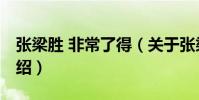 張梁勝 非常了得(關于張梁勝 非常了得的介紹)