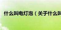什么叫電燈泡(關于什么叫電燈泡的介紹)
