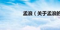 孟浪(關于孟浪的介紹)