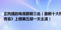 正熱播的電視劇前三名(最新十大熱門電視劇排行榜:《正青春》上榜第五胡一天主演)