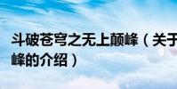 斗破蒼穹之無上顛峰(關于斗破蒼穹之無上顛峰的介紹)