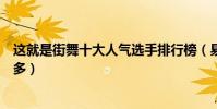 這就是街舞十大人氣選手排行榜(易烊千璽戰隊組員上榜最多)