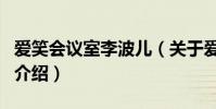 愛笑會議室李波兒(關于愛笑會議室李波兒的介紹)