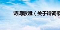詩詞歌賦(關于詩詞歌賦的介紹)