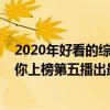 2020年好看的綜藝有哪些（2020綜藝節目排行榜：青春有你上榜第五播出最早）