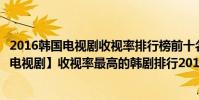 2016韓國電視劇收視率排行榜前十名(【韓劇收視率最高的電視劇】收視率最高的韓劇排行2014)