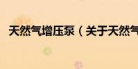 天然氣增壓泵(關于天然氣增壓泵的介紹)