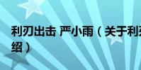 利刃出擊 嚴小雨(關于利刃出擊 嚴小雨的介紹)