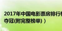 2017年中國電影票房排行榜:戰狼2(56.83億奪冠(附完整榜單))