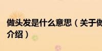 做頭發是什么意思(關于做頭發是什么意思的介紹)