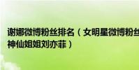 謝娜微博粉絲排名(女明星微博粉絲排行榜,謝娜粉絲量遠超神仙姐姐劉亦菲)