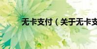 無卡支付(關于無卡支付的介紹)
