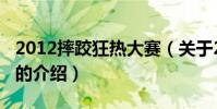 2012摔跤狂熱大賽(關于2012摔跤狂熱大賽的介紹)