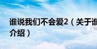誰說我們不會愛2(關于誰說我們不會愛2的介紹)