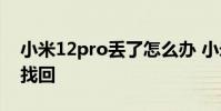小米12pro丟了怎么辦 小米12Pro丟了怎么找回