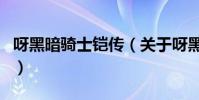 呀黑暗騎士鎧傳(關于呀黑暗騎士鎧傳的介紹)
