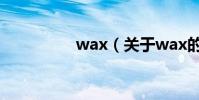 wax(關于wax的介紹)