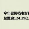 今年暑假檔電影票房數據（暑期檔電影市場表現平淡三個月總票房124.29億）