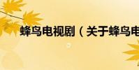 蜂鳥電視劇(關于蜂鳥電視劇的介紹)