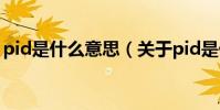 pid是什么意思(關于pid是什么意思的介紹)