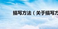 描寫方法(關于描寫方法的介紹)
