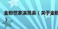 金粉世家演員表(關于金粉世家演員表的介紹)