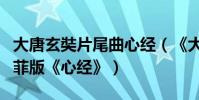 大唐玄奘片尾曲心經(《大唐玄奘》片尾曲王菲版《心經》)