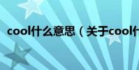 cool什么意思(關于cool什么意思的介紹)
