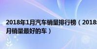 2018年1月汽車銷量排行榜(2018年1月哪款車賣的最好一月銷量最好的車)