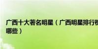 廣西十大著名明星(廣西明星排行榜前十名最出名的藝人有哪些)