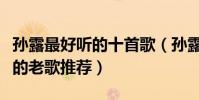 孫露最好聽的十首歌(孫露歌曲精選孫露好聽的老歌推薦)