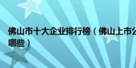 佛山市十大企業排行榜(佛山上市公司排名佛山知名企業有哪些)