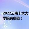 2022云南十大大專學校排名（云南專科學校排行榜云南大專學院有哪些）