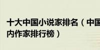 十大中國小說家排名(中國著名小說家盤點國內作家排行榜)