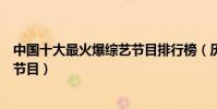 中國十大最火爆綜藝節目排行榜(歷史點播數量最多的綜藝節目)