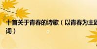 十首關于青春的詩歌(以青春為主題的詩贊美歌頌青春的詩詞)