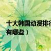 十大韓國動漫排行榜（韓國比較有名的動漫推薦韓國動畫片有哪些）