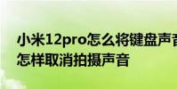 小米12pro怎么將鍵盤聲音取消 小米12pro怎樣取消拍攝聲音