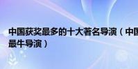中國獲獎最多的十大著名導演(中國最具影響力的導演中國最牛導演)