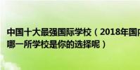 中國十大最強國際學校(2018年國內最好的國際學校是哪所哪一所學校是你的選擇呢)