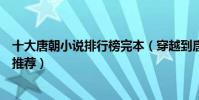 十大唐朝小說排行榜完本(穿越到唐朝的經典小說唐穿小說推薦)