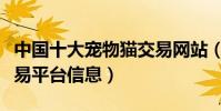 中國十大寵物貓交易網站(匯集各大寵物貓交易平臺信息)