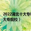 2022湖北十大專科學校排行（湖北十大高職高專湖北最好的大專院校）