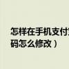 怎樣在手機支付寶上更改支付密碼?（手機支付寶的支付密碼怎么修改）