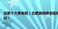 合肥十大養老院(合肥高檔養老院排名合肥敬老院哪些比較好)