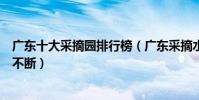 廣東十大采摘園排行榜(廣東采摘水果的地方一年四季瓜果不斷)